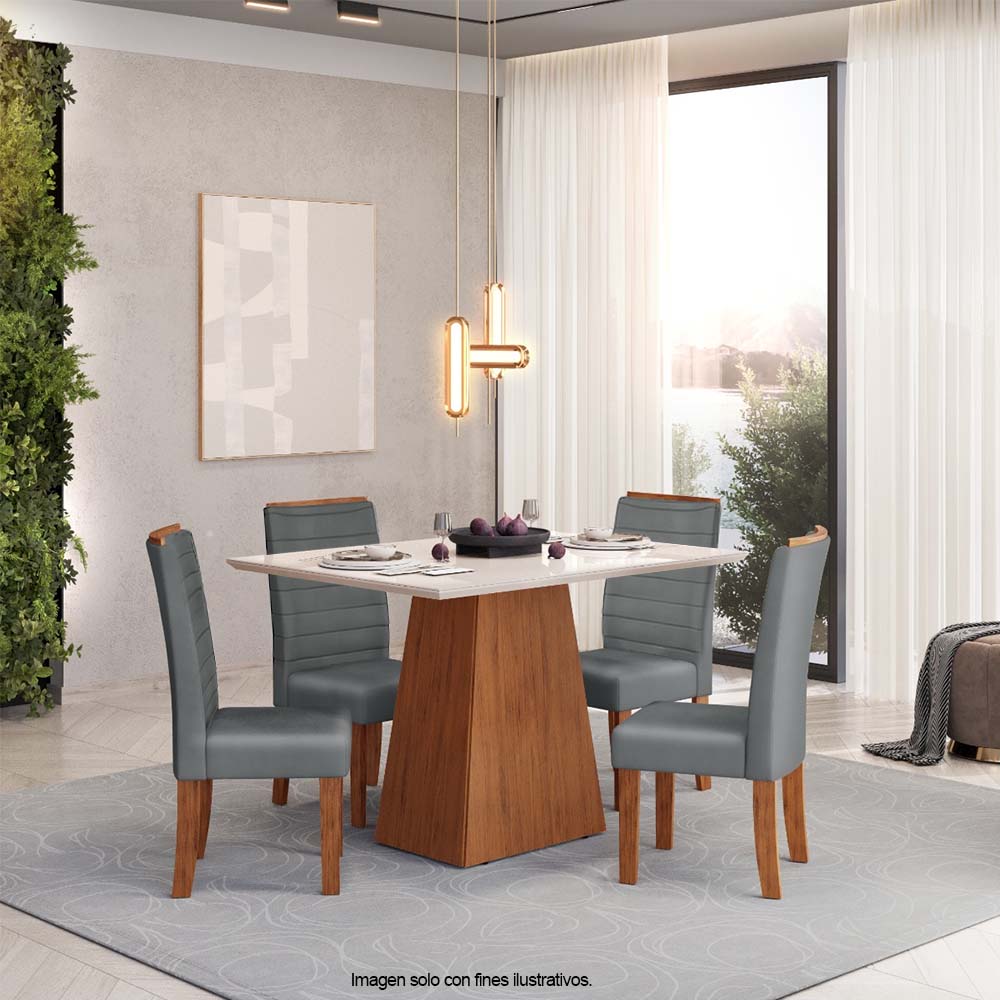 Combo de comedor 4 puestos, mesa Dulce + sillas Ondina