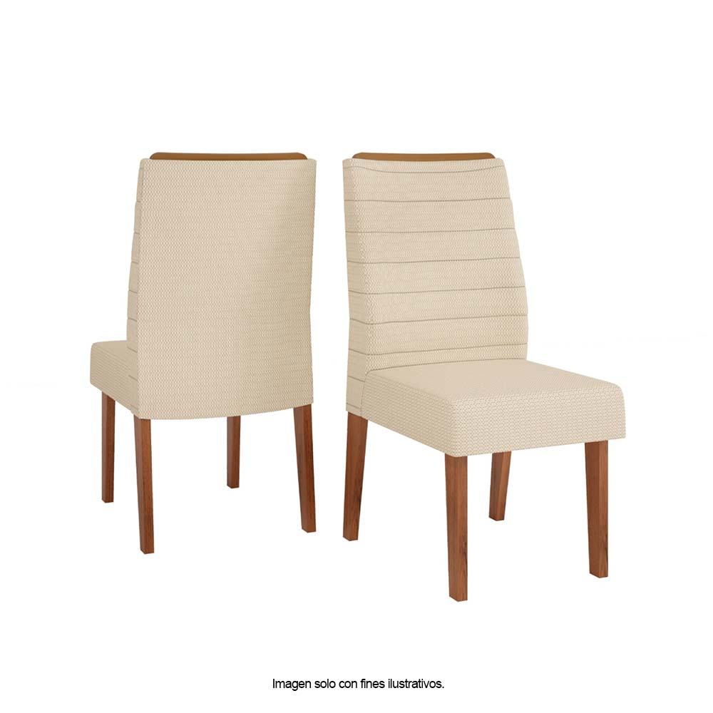 Combo de comedor 6 puestos Mesa modelo DULCE + 6 sillas modelo ONDINA