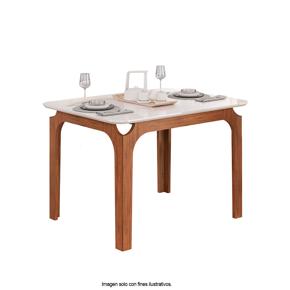 Juego de comedor Marina para 4 puestos + 4 sillas Ondina Moca