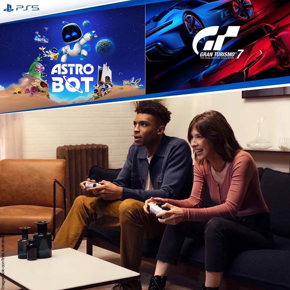 Consola SONY PlayStation5 edición digital con ASTRO BOT y Gran Turismo 7
