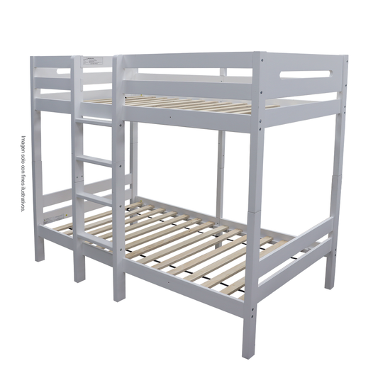 Camarote Twin sobre Twin, modelo BD01864-1/2, color blanco