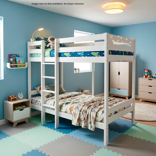 Camarote Twin sobre Twin, modelo BD01864-1/2, color blanco