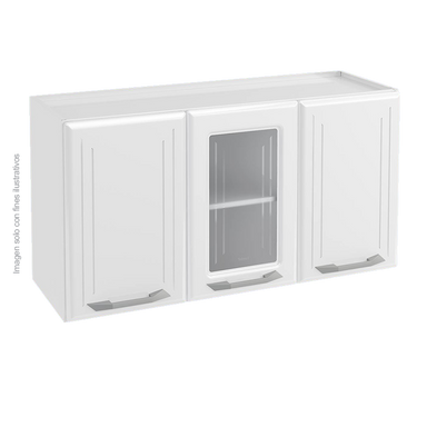 Aéreo triple de metal, TLAE-31VBB (D) Telasul color blanco, 1 puerta de vidrio.
