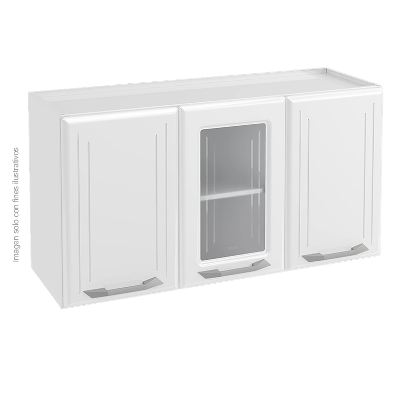 Aéreo triple de metal, TLAE-31VBB (D) Telasul color blanco, 1 puerta de vidrio.