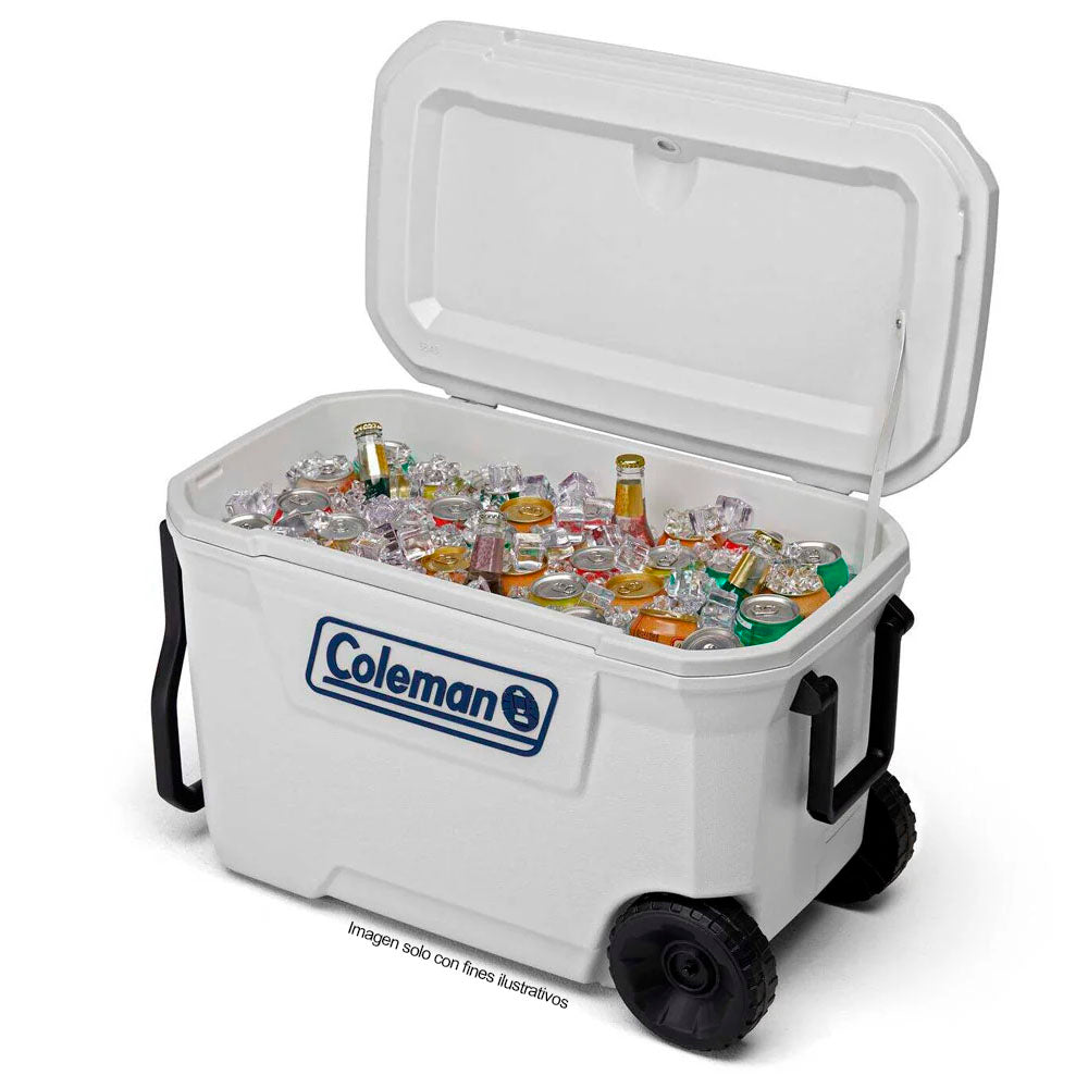 Hielera Coleman 62 Qts, Serie 316, con ruedas color blanco