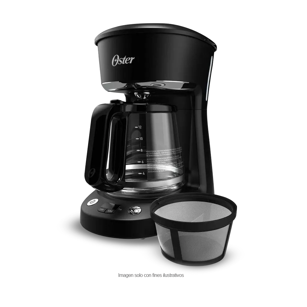 Cafetera 12 Tazas BVSTDCP121B Oster, programable con filtro permanente