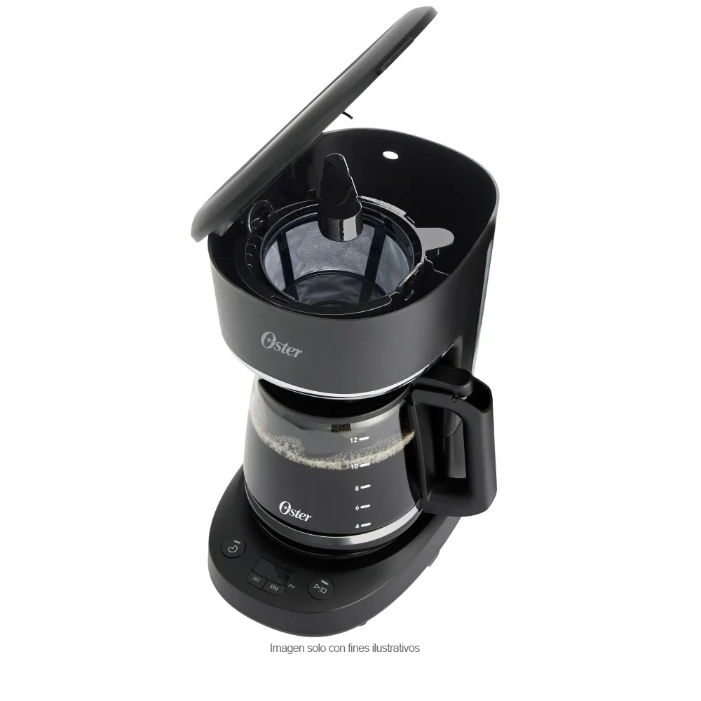 Cafetera 12 Tazas BVSTDCP121B Oster, programable con filtro permanente