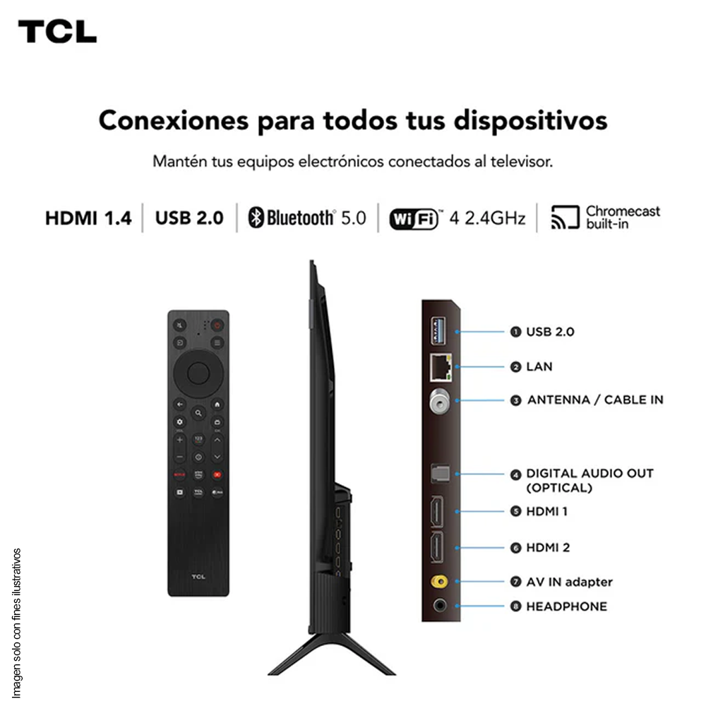 Televisor Smart QLED 50S5K FHD, Google TV TCL — Rodelag Panamá