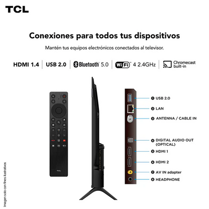Televisor Smart QLED 50S5K FHD, Google TV TCL
