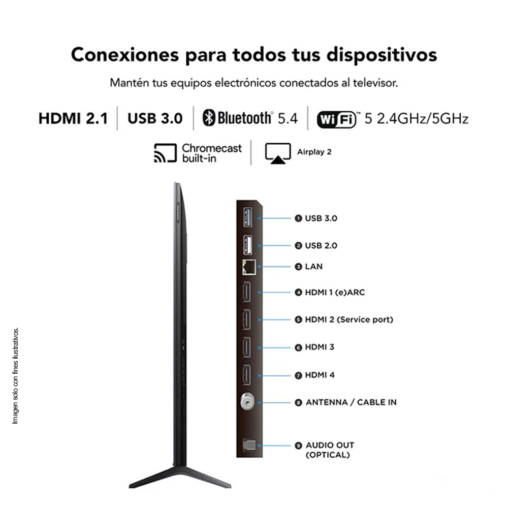 Televisor de 98" QLED Smart 4K, 98C6K TCL, Google TV