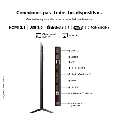 Televisor de 98" QLED Smart 4K, 98C6K TCL, Google TV