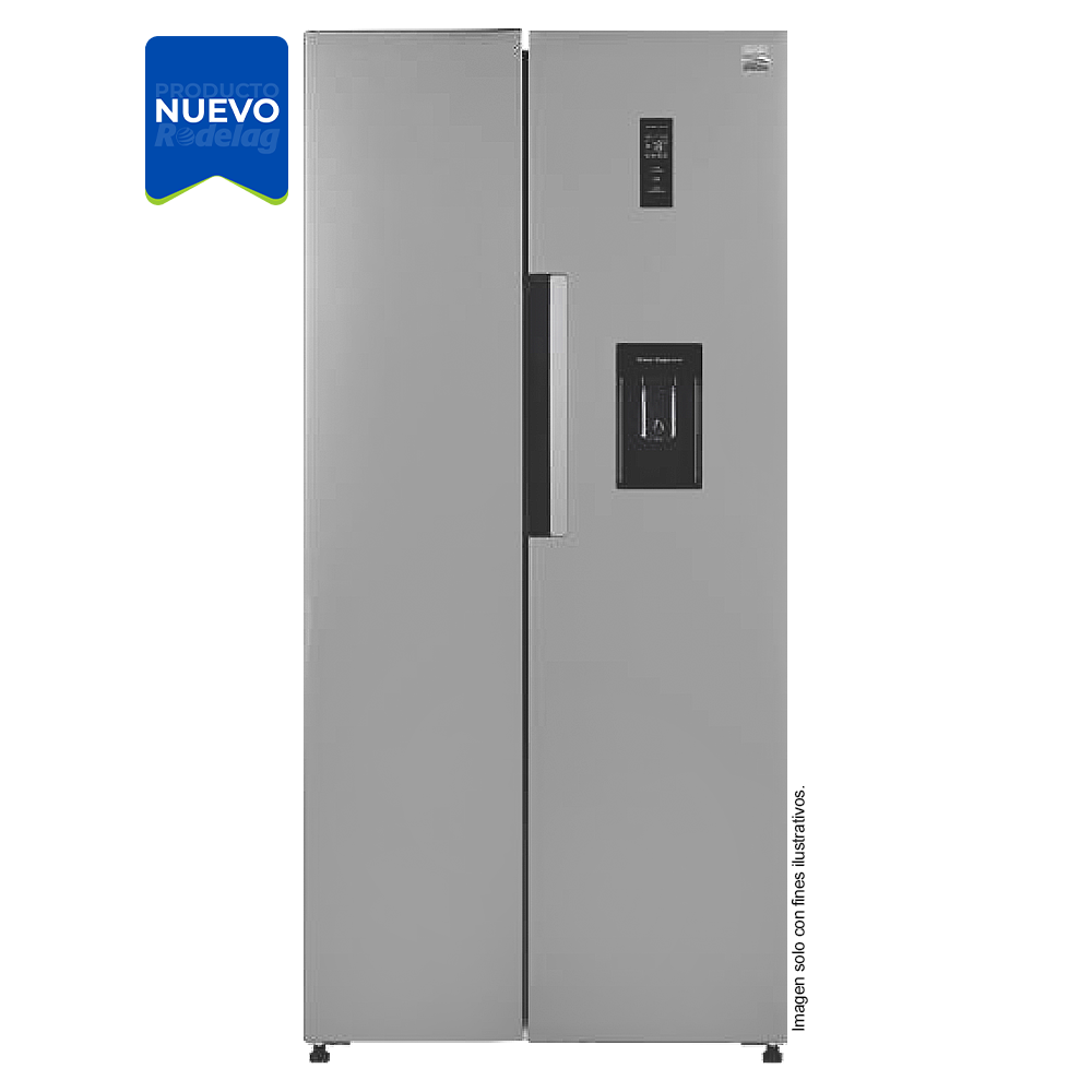 Refrigeradora Side By Side 16pc NSL16SXSWD Kenmore, con dispensador de agua, panel de control táctil.