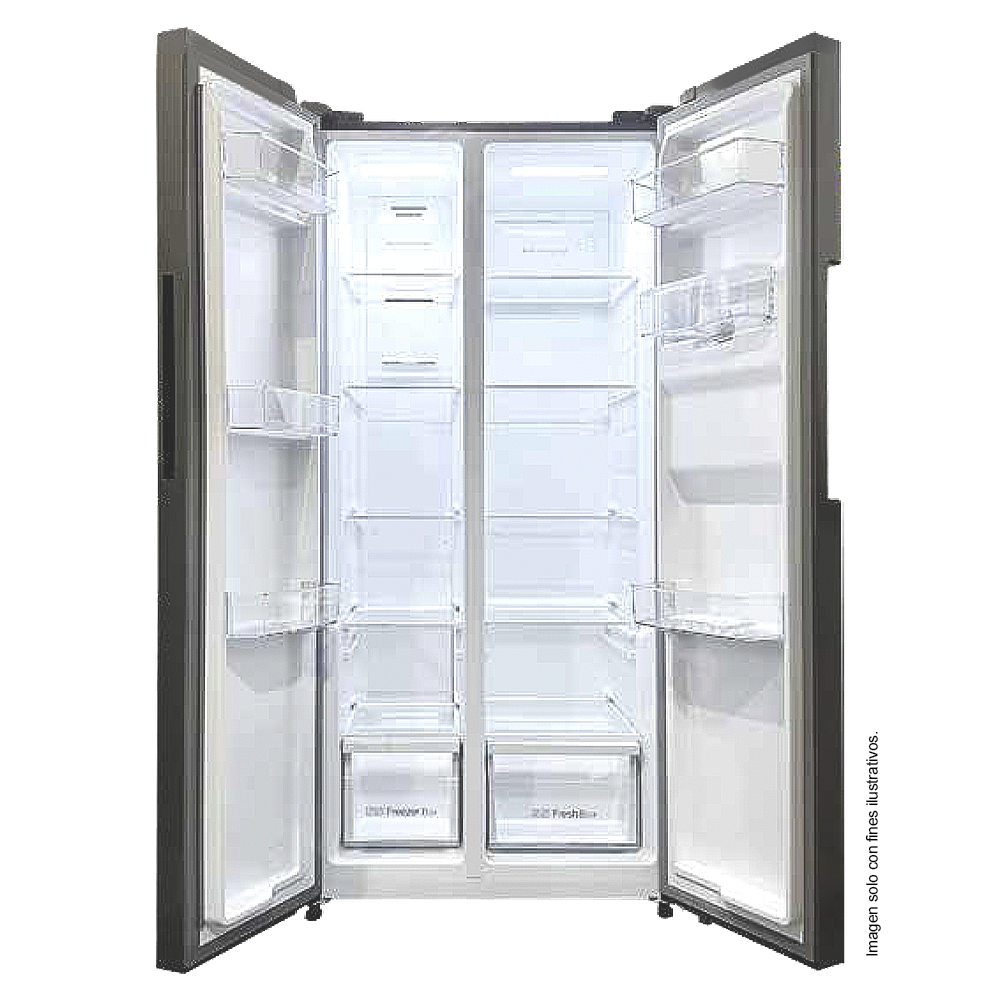 Refrigeradora Side By Side 16pc NSL16SXSWD Kenmore, con dispensador de agua, panel de control táctil.