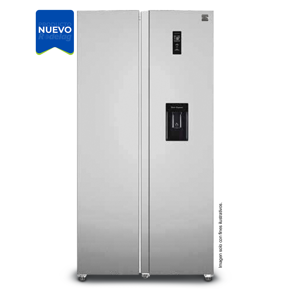 Refrigeradora Side By Side 18pc, NSL18SXSWD Kenmore, con dispensador de agua.