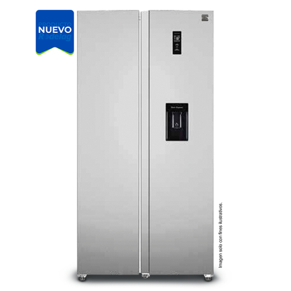 Refrigeradora Side By Side 18pc, NSL18SXSWD Kenmore, con dispensador de agua.