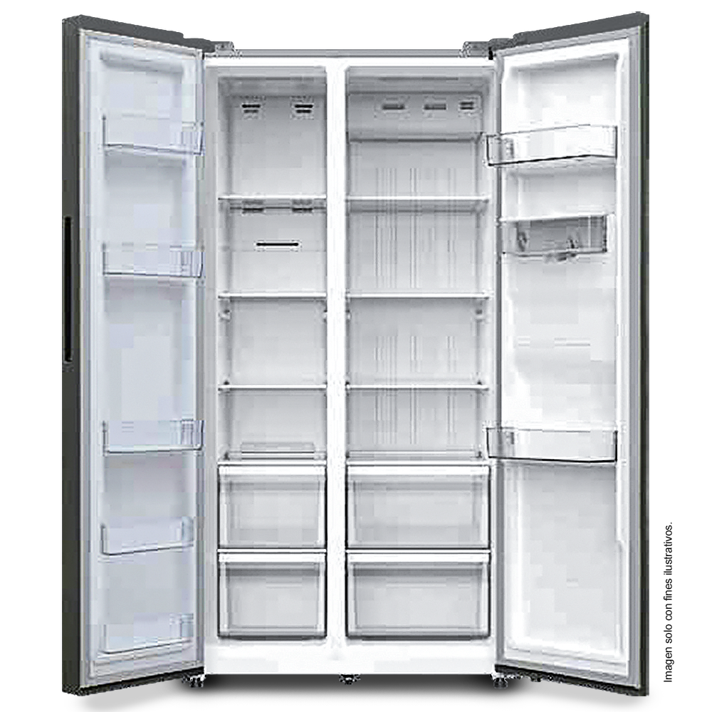Refrigeradora Side By Side 18pc, NSL18SXSWD Kenmore, con dispensador de agua.