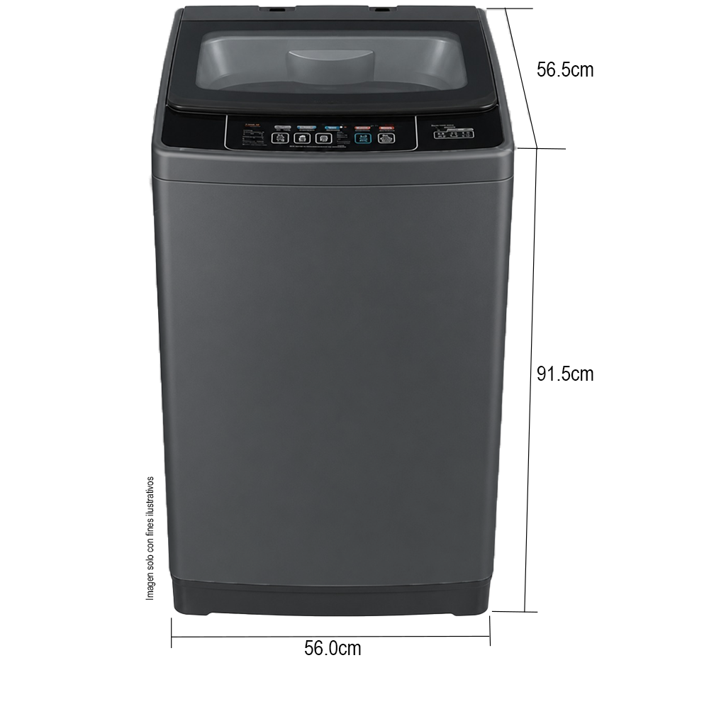 Lavadora Carga Superior, 13 kg, 560 x 565 x 915mm, LWEA13TLS, Kenmore, Silver