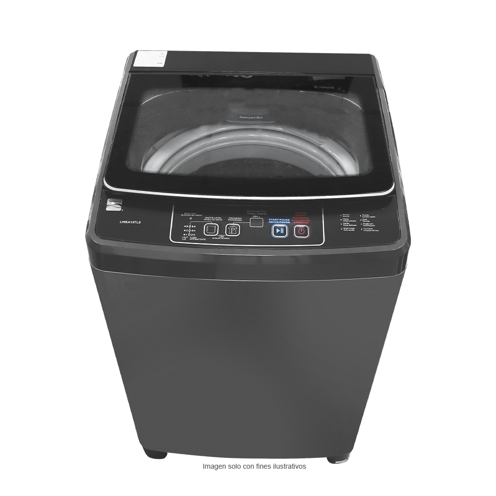 Lavadora Carga Superior, 13 kg, 560 x 565 x 915mm, LWEA13TLS, Kenmore, Silver