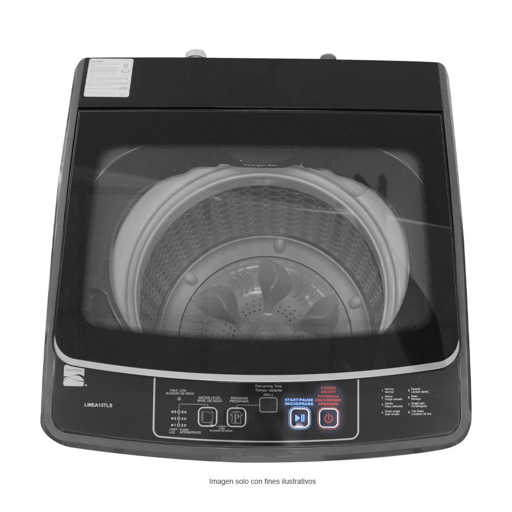 Lavadora Carga Superior, 13 kg, 560 x 565 x 915mm, LWEA13TLS, Kenmore, Silver