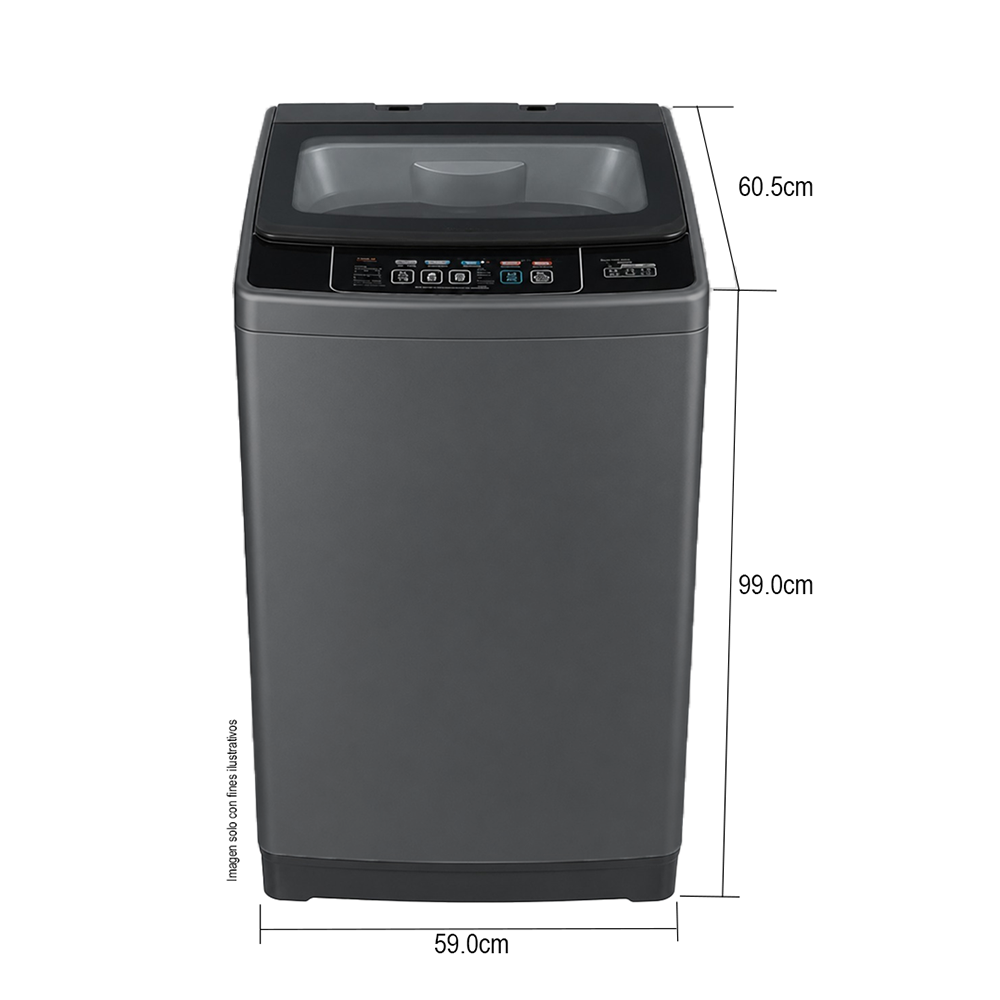 Lavadora Carga Superior, 17kg, 590 x 605 x 990 mm, LWEA17TLS, Kenmore, Silver