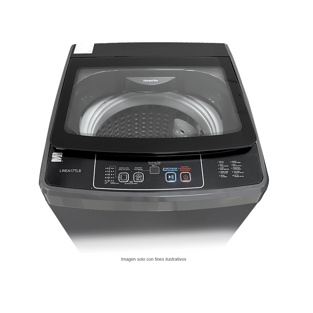 Lavadora Carga Superior, 17kg, 590 x 605 x 990 mm, LWEA17TLS, Kenmore, Silver