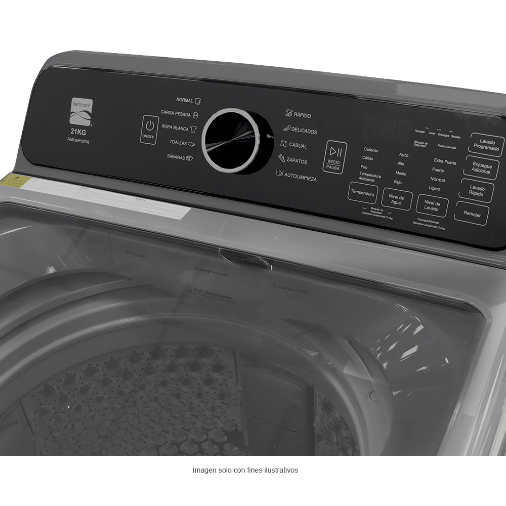 Lavadora Carga Superior, 21 kg, Silver, LMIATL21S, Kenmore