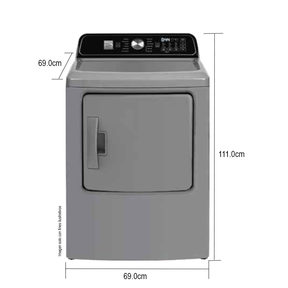 Secadora a Gas, 21 kg, Silver, SMITLG21S, Kenmore