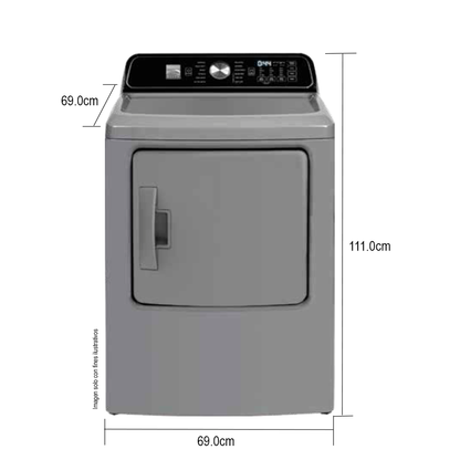 Secadora a Gas, 21 kg, Silver, SMITLG21S, Kenmore