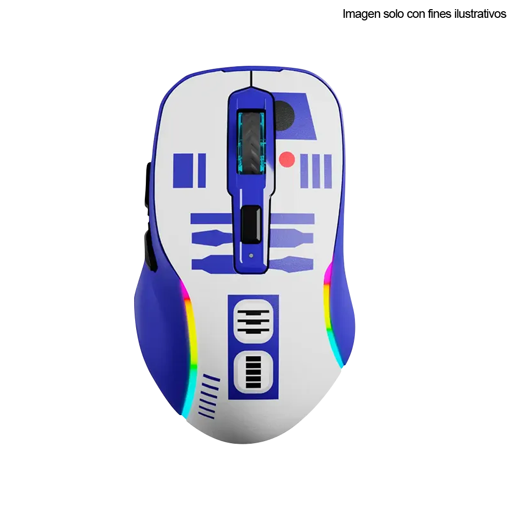 Mouse Gaming inalámbrico RGB,10000DPI R2-D2 ID011PGL23 (PMO-S204DR)