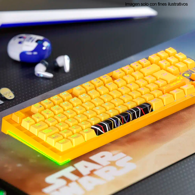 Teclado inalámbrico RGB Ballista 82T Edición C-3PO color amarillo ID011PGL19