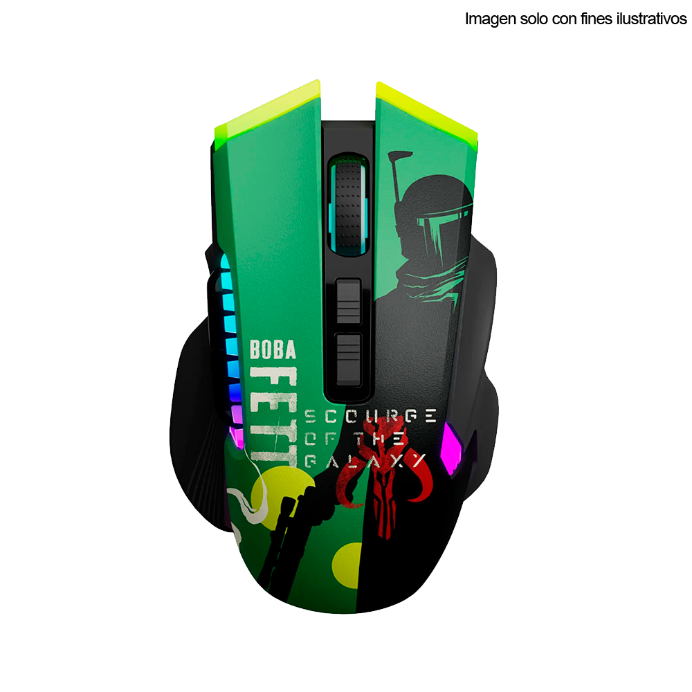 Mouse Gaming inalámbrico Boba Fett de Star Wars RGB, ID011PGL24 (PMO-S205BF)