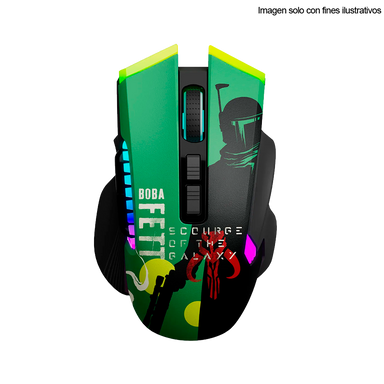 Mouse Gaming inalámbrico Boba Fett de Star Wars RGB, ID011PGL24 (PMO-S205BF)