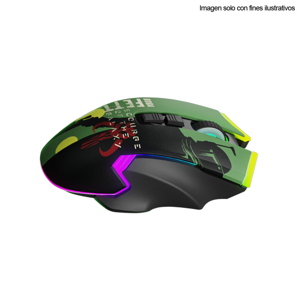 Mouse Gaming inalámbrico Boba Fett de Star Wars RGB, ID011PGL24 (PMO-S205BF)