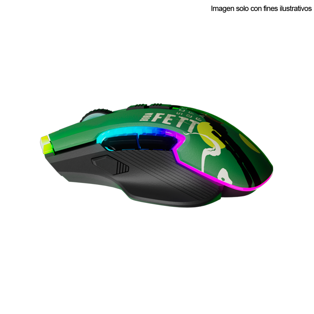 Mouse Gaming inalámbrico Boba Fett de Star Wars RGB, ID011PGL24 (PMO-S205BF)