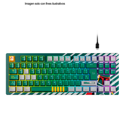 Teclado RGB Gaming con 3 modos Ballista 82T Boba Fett verde ID011PGL21 (PKS-S082BF-GN)