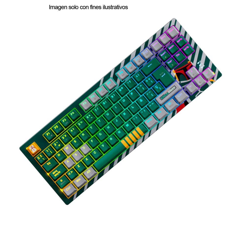 Teclado RGB Gaming con 3 modos Ballista 82T Boba Fett verde ID011PGL21 (PKS-S082BF-GN)