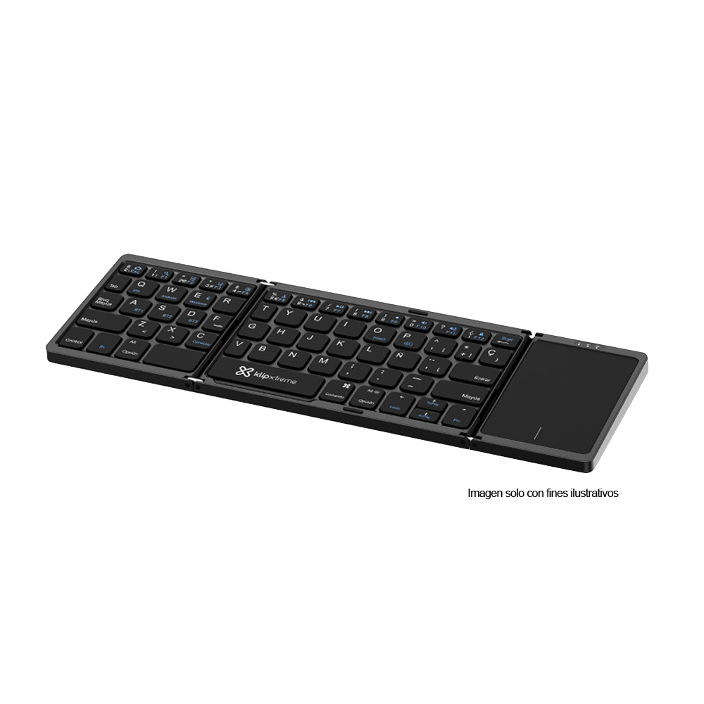 Teclado inalámbrico FlexPlit KCK-650S-BK plegable con panel táctil compatible con Bluetooth Klip
