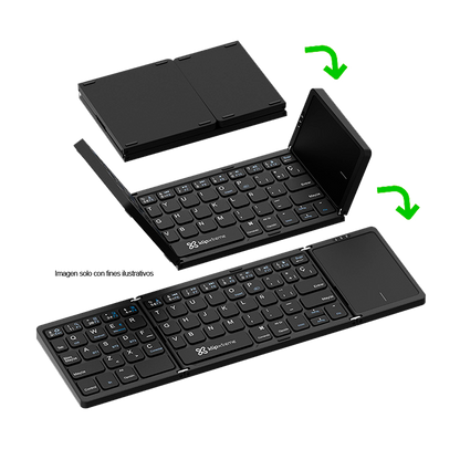 Teclado inalámbrico FlexPlit KCK-650S-BK plegable con panel táctil compatible con Bluetooth Klip