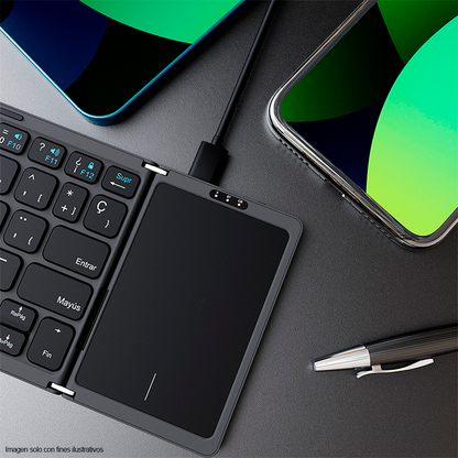 Teclado inalámbrico FlexPlit KCK-650S-BK plegable con panel táctil compatible con Bluetooth Klip