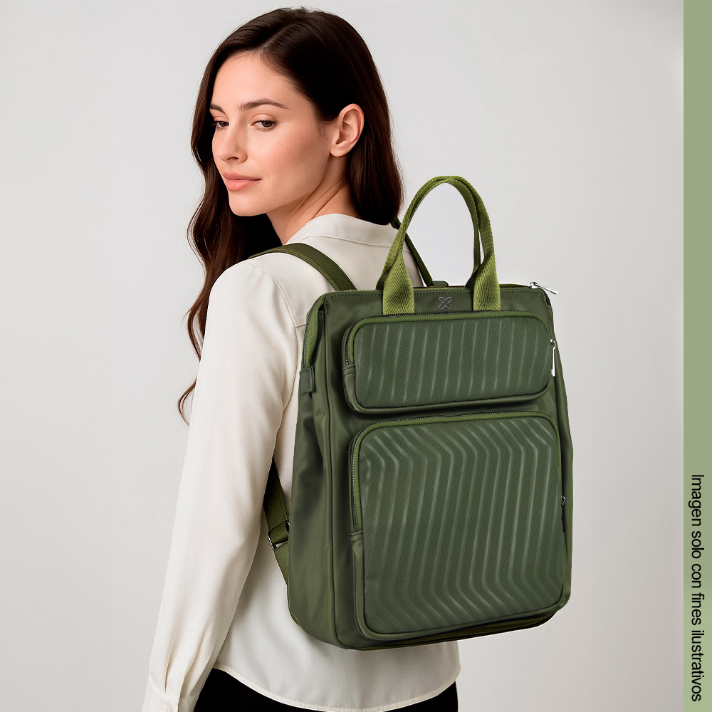 Mochila con bolsillo para laptop hasta 15,6” KNB-750 color verde oscuro