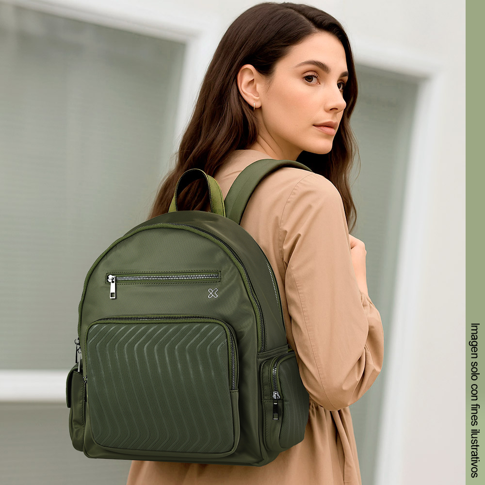 Mochila para portátil hasta 13” KNB-755  Klip color verde