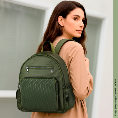 Mochila para portátil hasta 13” KNB-755  Klip color verde
