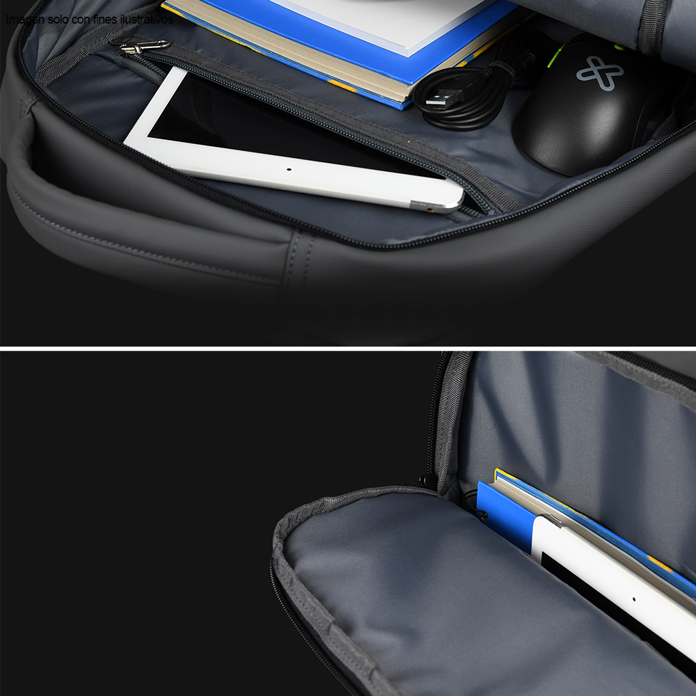 Mochila para laptop de hasta 15,6", KNB-896GR Klip color carbón