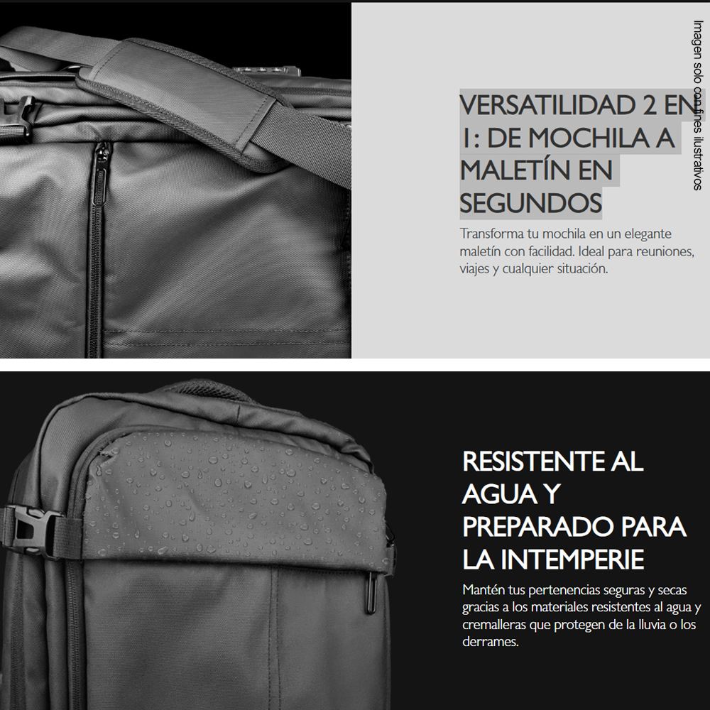 Mochila de viaje para laptop 17” 2en 1 Nomad KNB-950 Klip, con puerto de carga USB