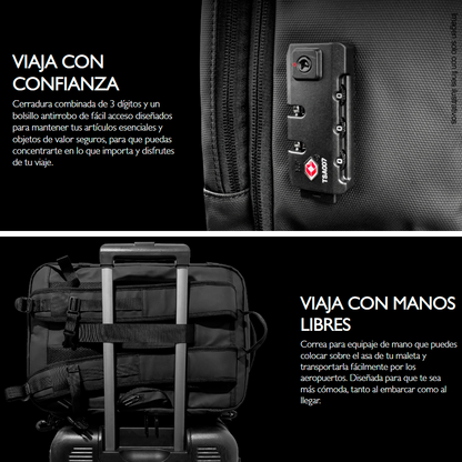 Mochila de viaje para laptop 17” 2en 1 Nomad KNB-950 Klip, con puerto de carga USB