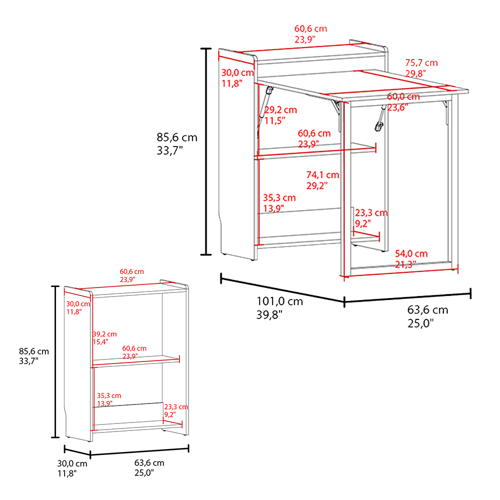 Escritorio plegable Lesli ELW 11969 color wengue