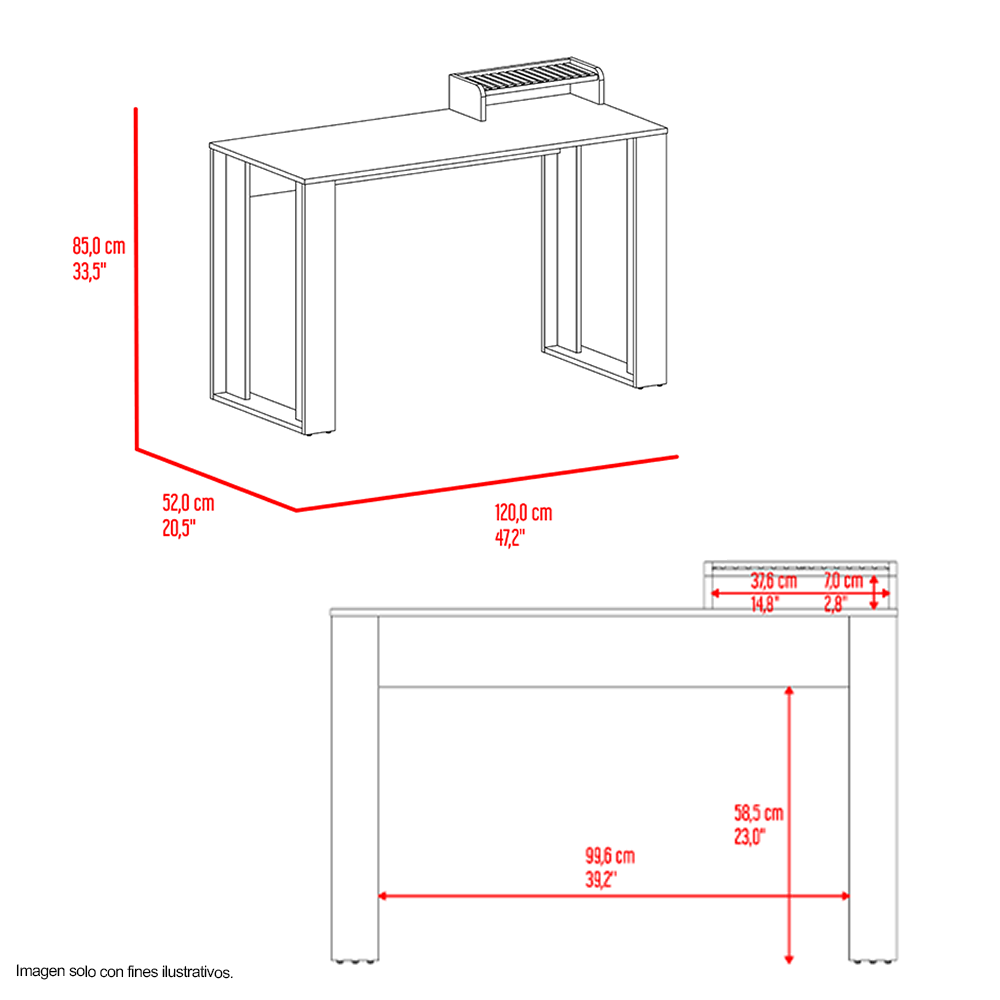 Escritorio 120TAFT ECF 13579 con organizador de lapicero