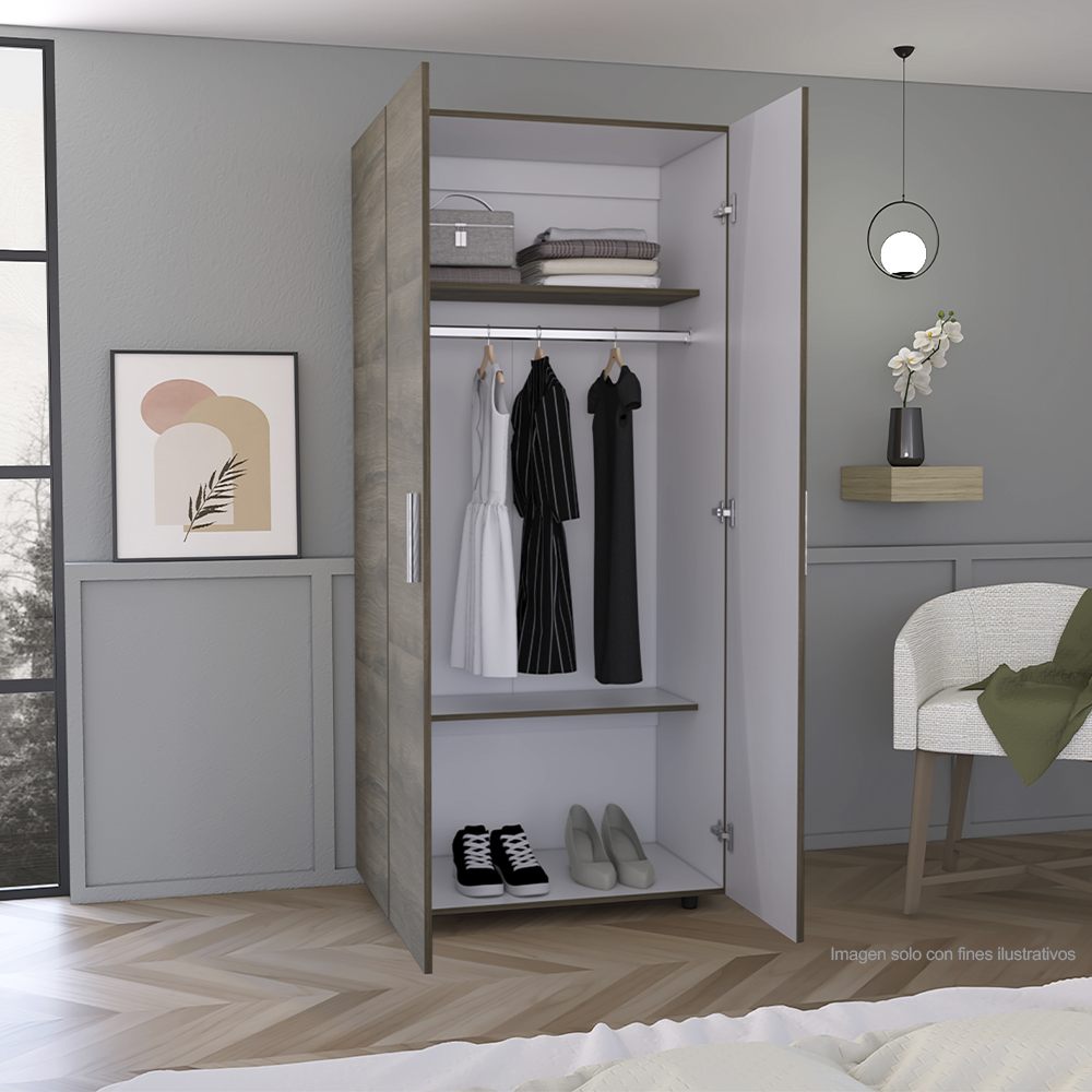Closet hogar CBB 8136 color bellota - blanco