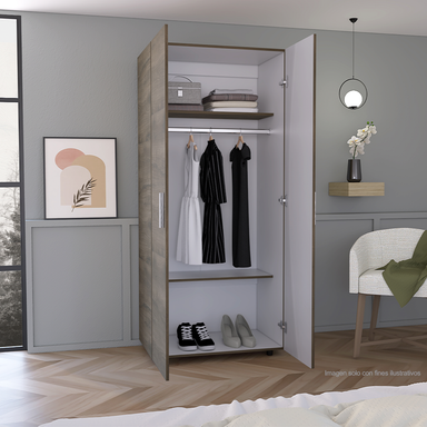 Closet hogar CBB 8136 color bellota - blanco