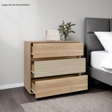 Cajonera WANDA CFR 12493 color Fresno Europeo + Roble natural, 3 cajones.